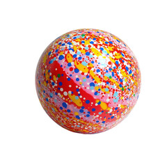 Obraz premium Vibrant Multicolored Speckled Sphere Abstract Art Playful Design Element Colorful Ball