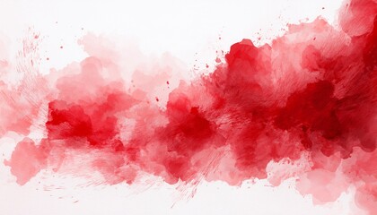 abstract red watercolor on white background