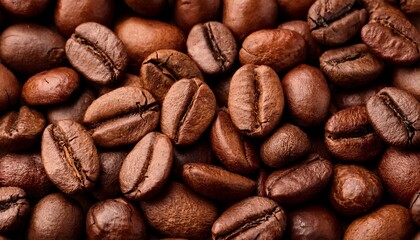 Fototapeta premium coffee beans background texture close up