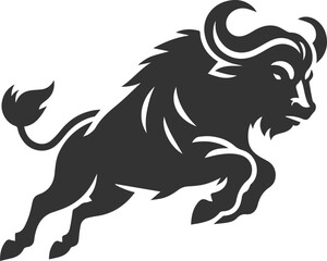 Vector silhouette of buffalo