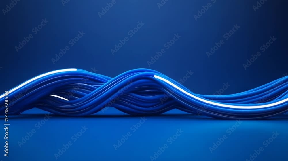 Fototapete abstract wavy lines in blue background creating a dynamic and modern visual effect for background us