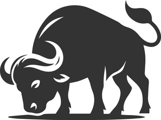 Vector silhouette of buffalo