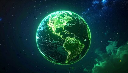 Obraz premium A Vivid Planet In A Cosmic Background