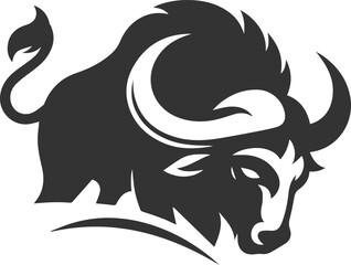 Fototapeta premium Vector silhouette of buffalo