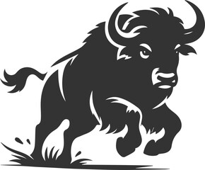 Vector silhouette of buffalo