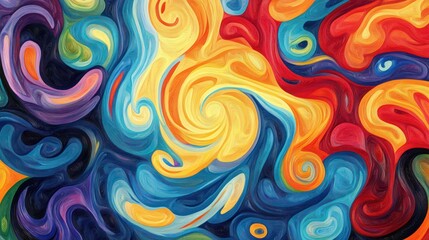 Obraz premium Vibrant abstract swirls of color