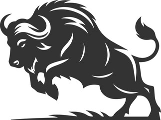 Vector silhouette of buffalo