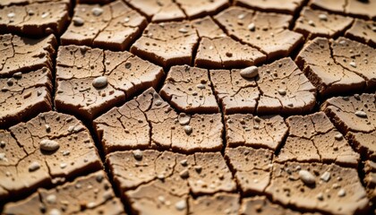 Intricate cracked surface texture, a closeup view of detailed patterns and backgrounds