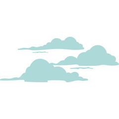 Sky Cloud Flat Illustration