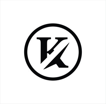 K letter logo design on black background.