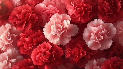 Obraz premium Vibrant carnations in shades of pink and red