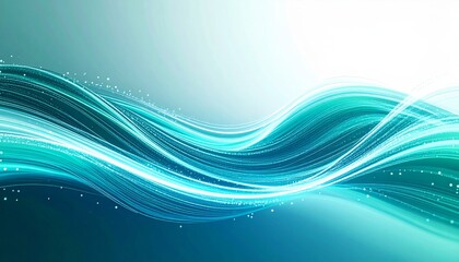 Fototapeta premium Abstract Teal and Blue Glowing Wave Background