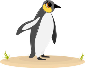 Cute zoo. Vector animals. Cute penguin. Vector collection of animals. Isolated