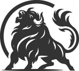 Obraz premium Vector silhouette of buffalo