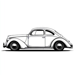 Obraz premium Vintage car outline drawing