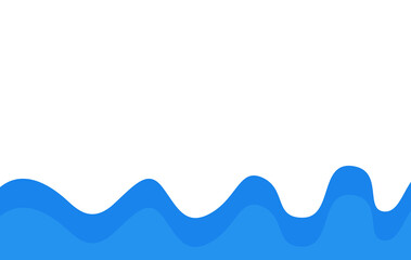 Vibrant Blue Wave Pattern on White Background, Fluid Motion Effect for Modern Graphic Layout Design

