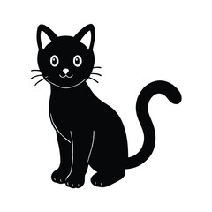 Obraz premium black cat cartoon silhouette vector illustration