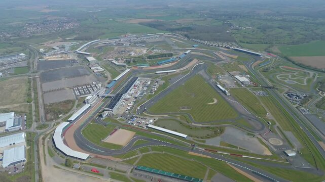 Aerial view of Silverstone Circuit. UK