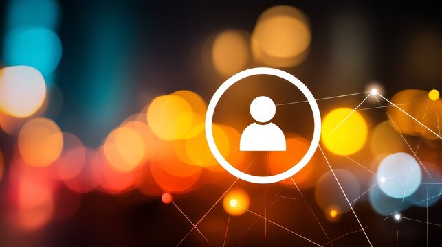 Vibrant and colorful avatar in a circle with bright background for digital profiles