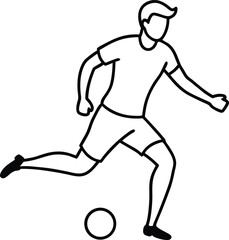 Minimalist continuous line drawing of a football player in action capturing energy and fluid movement perfect for sports themed prints and creative athletic compositions