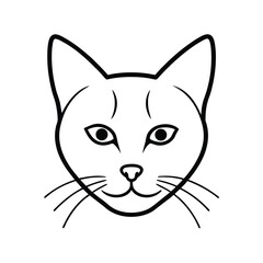 Obraz premium cat face silhouette vector icon minimal cute 18