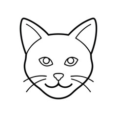 Fototapeta premium cat face silhouette vector icon minimal cute 23