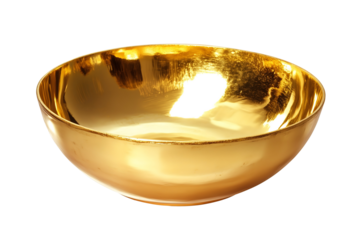 shiny gold bowl isolated png transparent cutout