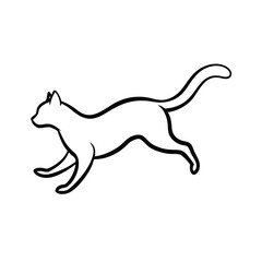 Fototapeta premium Minimalist Cat Silhouette Vector Graphic