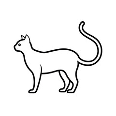 cat face silhouette vector illustration minimal cute