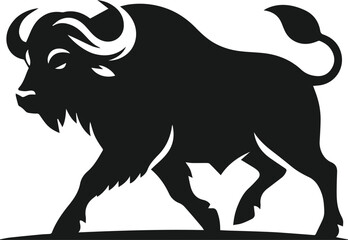 Obraz premium Buffalo silhouette vector