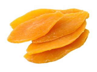 Dried mango slices isolated on transparent background
