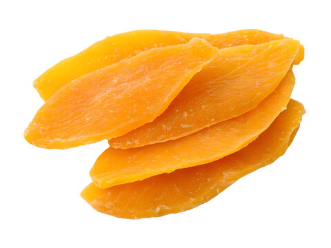 Dried mango slices isolated on transparent background