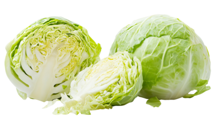 Delicious Fresh Salad from White Cabbage on Isolated White Background