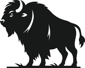 Obraz premium Buffalo silhouette vector