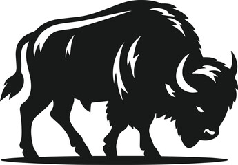 Obraz premium Buffalo silhouette vector