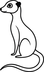 Cute and humorous meerkat captured in continuous line art style reflecting wildlife charm and simplicity great for animal themed prints and minimalist artwork