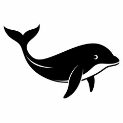 Black Whale Shape Vector Graphic