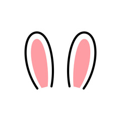 Clean Easter Bunny Outline Illustration