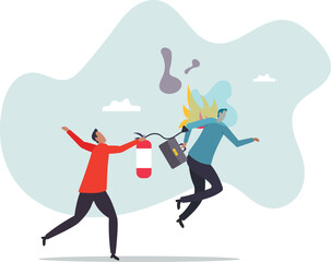 Mentorship or support to help employee burnout, fatigue or overworked, people management or brain cool down to reduce anxiety .character for design.