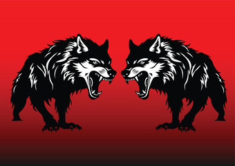 animals illustration,Dire Wolf Poster Illustration