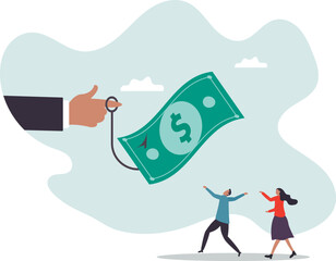 Fototapeta premium Fraud money, scam investment or ponzi scheme, financial crime, cheating or bait for illegal investing.business concept.character for design.
