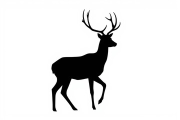 Fototapeta premium silhouette of deer with large horns