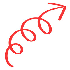 Hand drawn red arrow. Simple arrow mark icon. Arrow paint. 