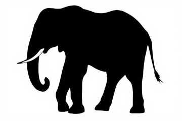 Fototapeta premium elephant silhouette vector isolated on white