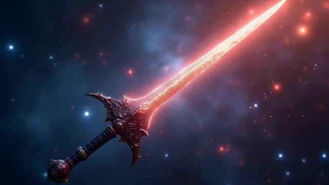 Glowing ornate sword
