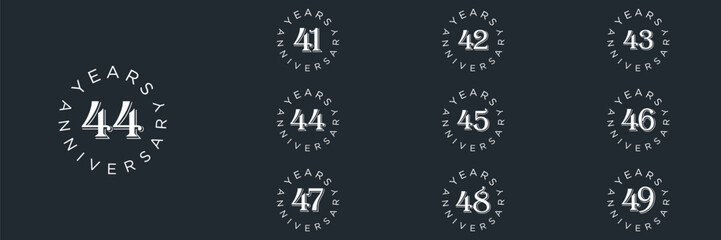 collection of creative number logo. abstract number white color design vector illustration