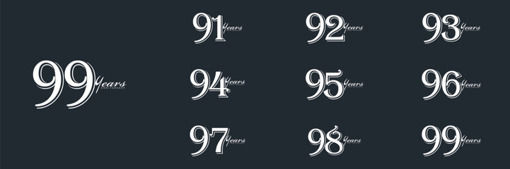 collection of creative number logo. abstract number white color design vector illustration