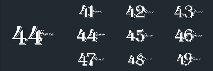 collection of creative number logo. abstract number white color design vector illustration