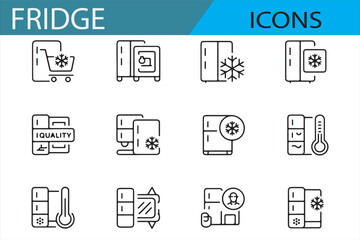 Collection of Refrigerator Icons for Kitchen and Appliance Design