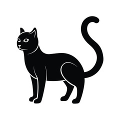 Cat Tail Up Silhouette Icon Vector